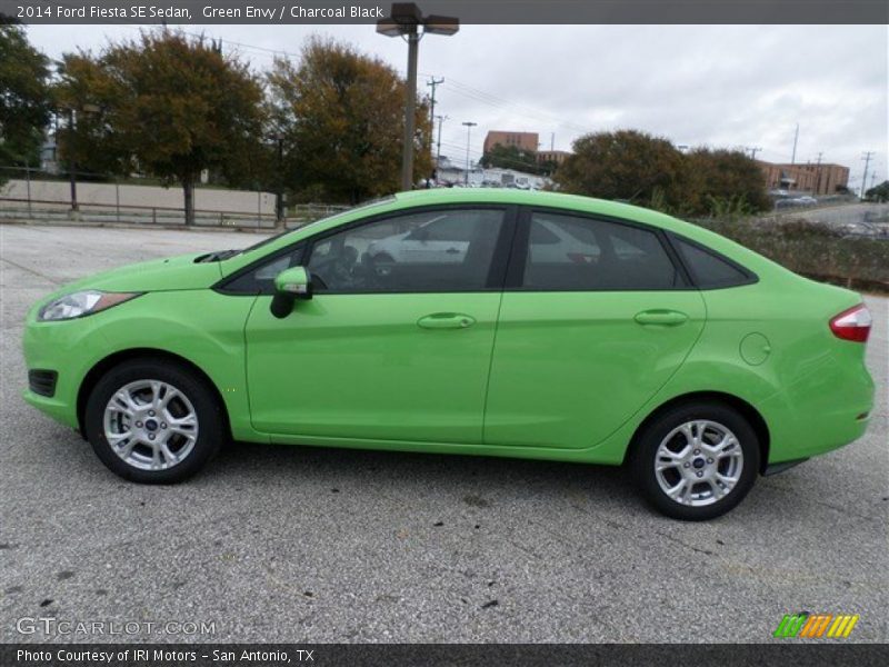 Green Envy / Charcoal Black 2014 Ford Fiesta SE Sedan