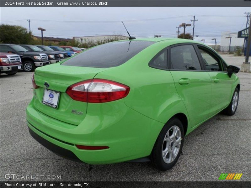 Green Envy / Charcoal Black 2014 Ford Fiesta SE Sedan