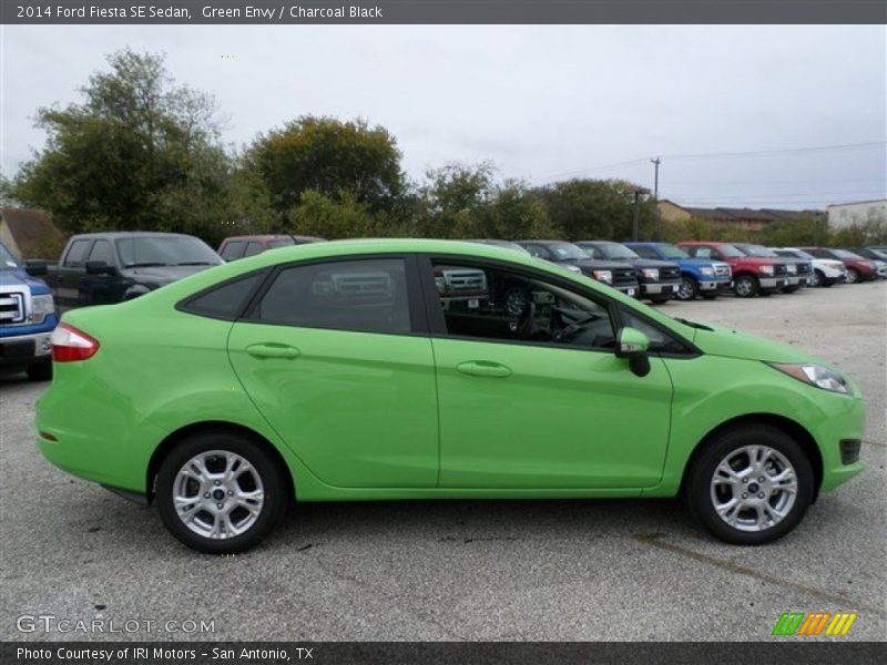 Green Envy / Charcoal Black 2014 Ford Fiesta SE Sedan