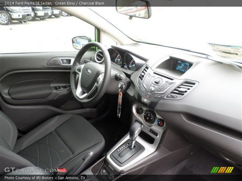 Green Envy / Charcoal Black 2014 Ford Fiesta SE Sedan