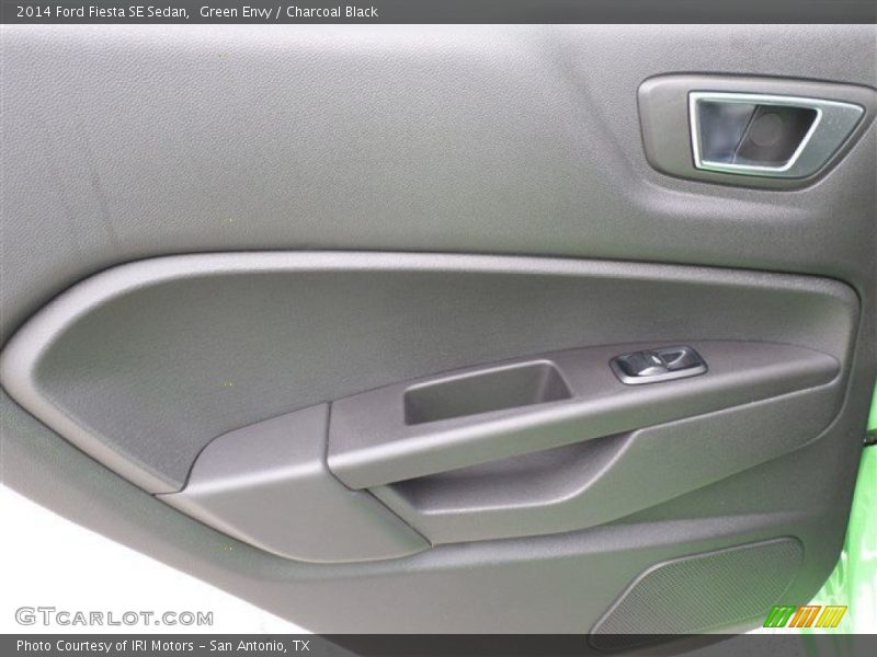 Green Envy / Charcoal Black 2014 Ford Fiesta SE Sedan