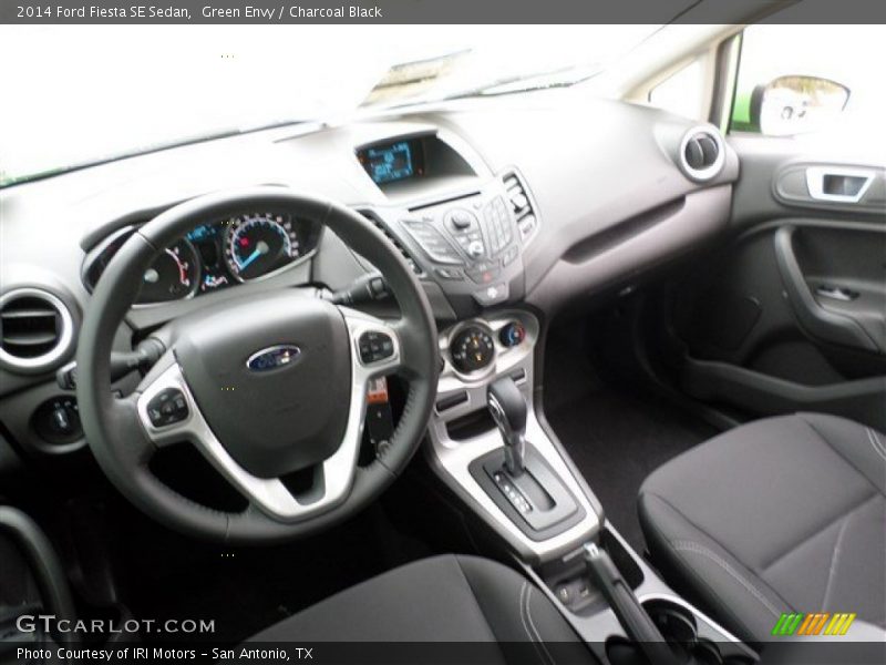 Green Envy / Charcoal Black 2014 Ford Fiesta SE Sedan
