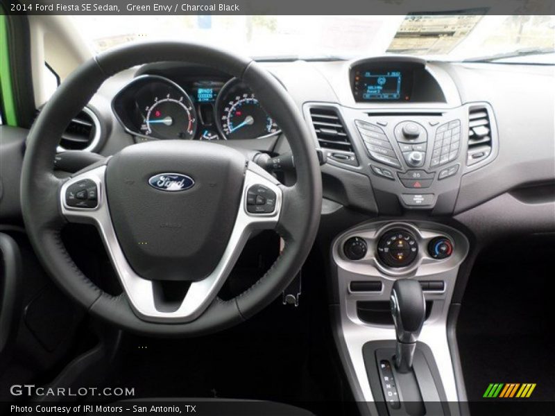 Green Envy / Charcoal Black 2014 Ford Fiesta SE Sedan