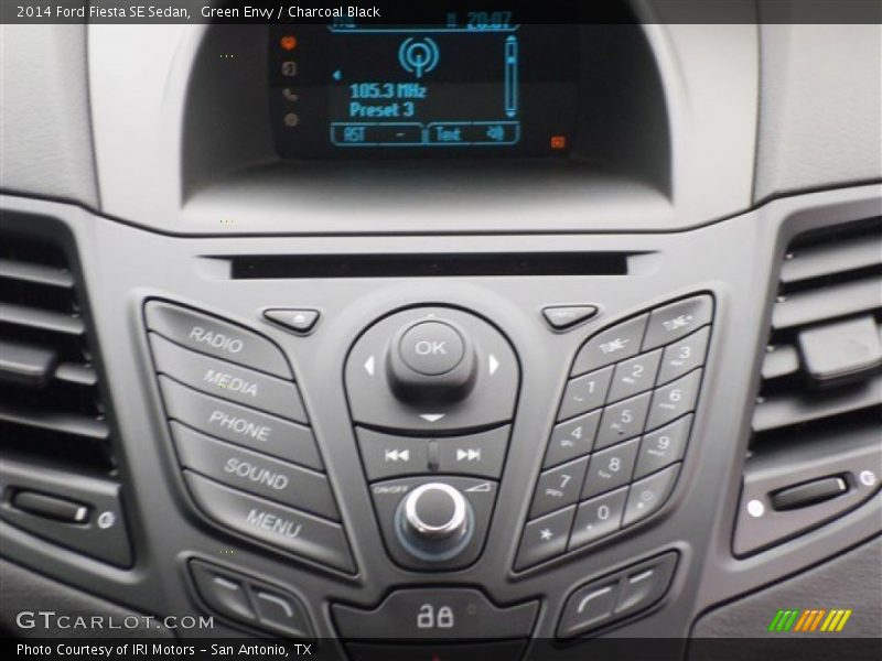 Green Envy / Charcoal Black 2014 Ford Fiesta SE Sedan