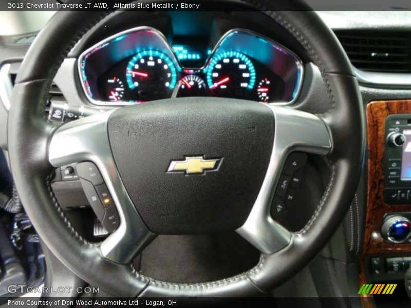 Atlantis Blue Metallic / Ebony 2013 Chevrolet Traverse LT AWD