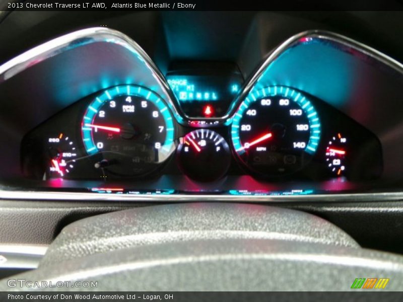 Atlantis Blue Metallic / Ebony 2013 Chevrolet Traverse LT AWD