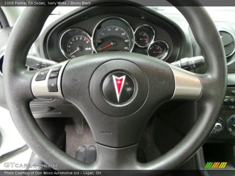 Ivory White / Ebony Black 2008 Pontiac G6 Sedan