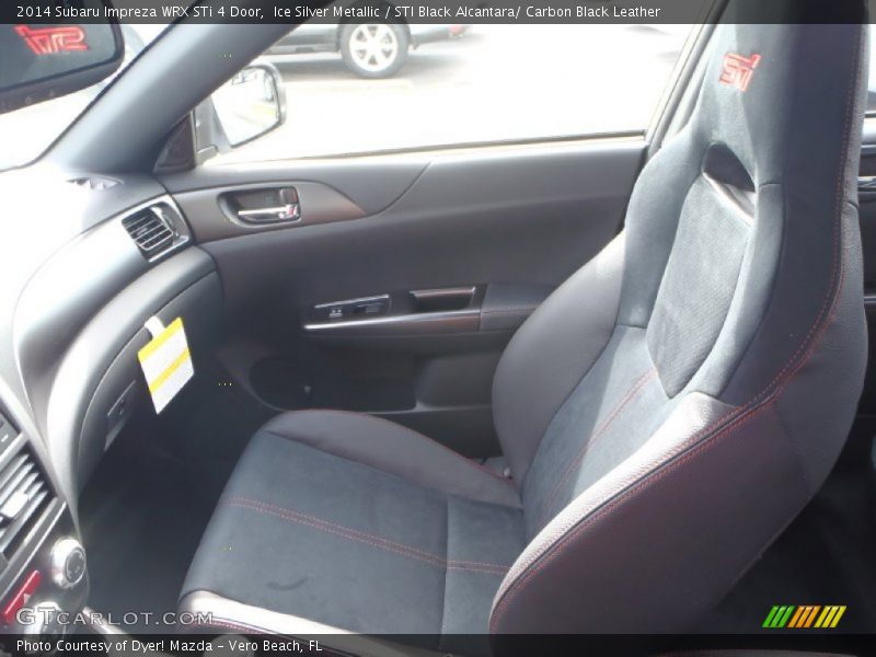 Ice Silver Metallic / STI Black Alcantara/ Carbon Black Leather 2014 Subaru Impreza WRX STi 4 Door