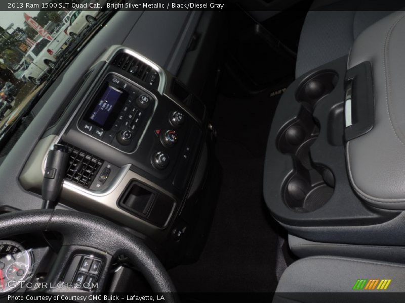 Bright Silver Metallic / Black/Diesel Gray 2013 Ram 1500 SLT Quad Cab