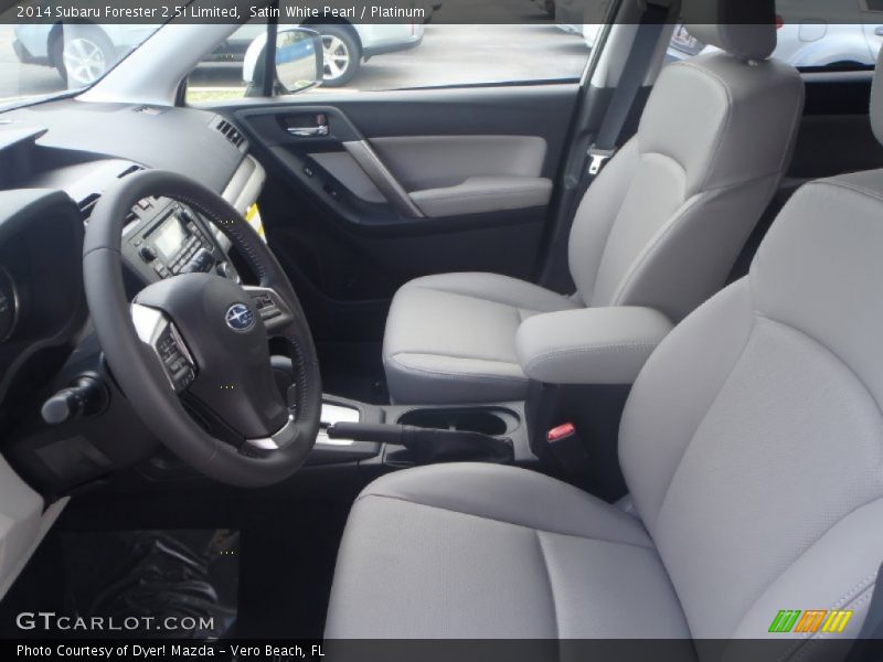 Satin White Pearl / Platinum 2014 Subaru Forester 2.5i Limited