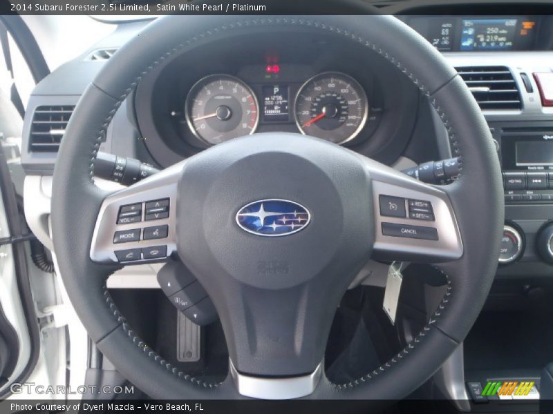 Satin White Pearl / Platinum 2014 Subaru Forester 2.5i Limited