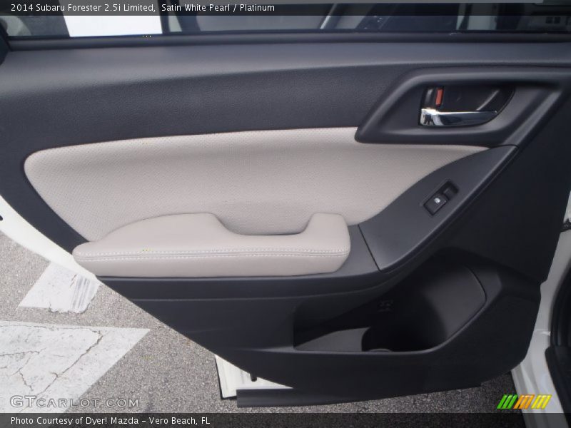 Satin White Pearl / Platinum 2014 Subaru Forester 2.5i Limited