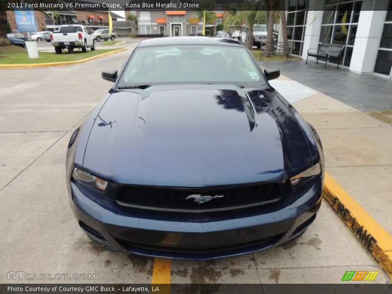 Kona Blue Metallic / Stone 2011 Ford Mustang V6 Premium Coupe