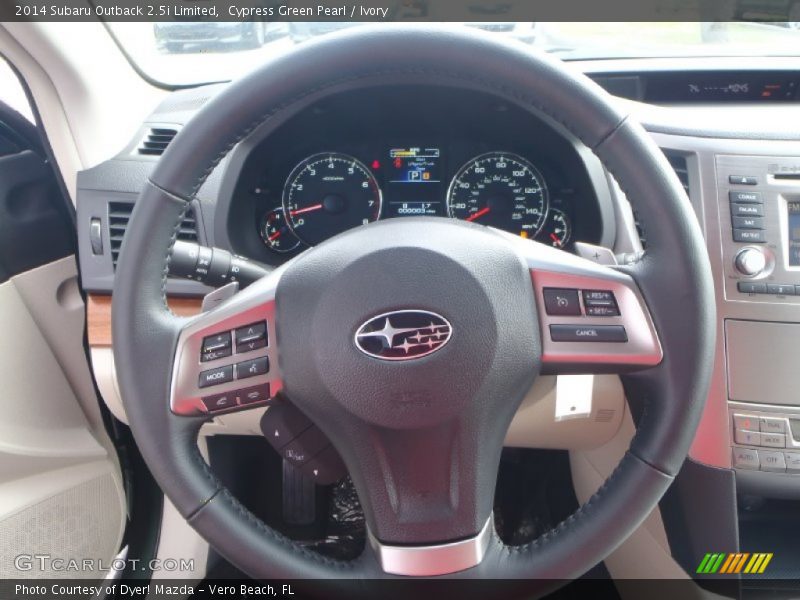 Cypress Green Pearl / Ivory 2014 Subaru Outback 2.5i Limited