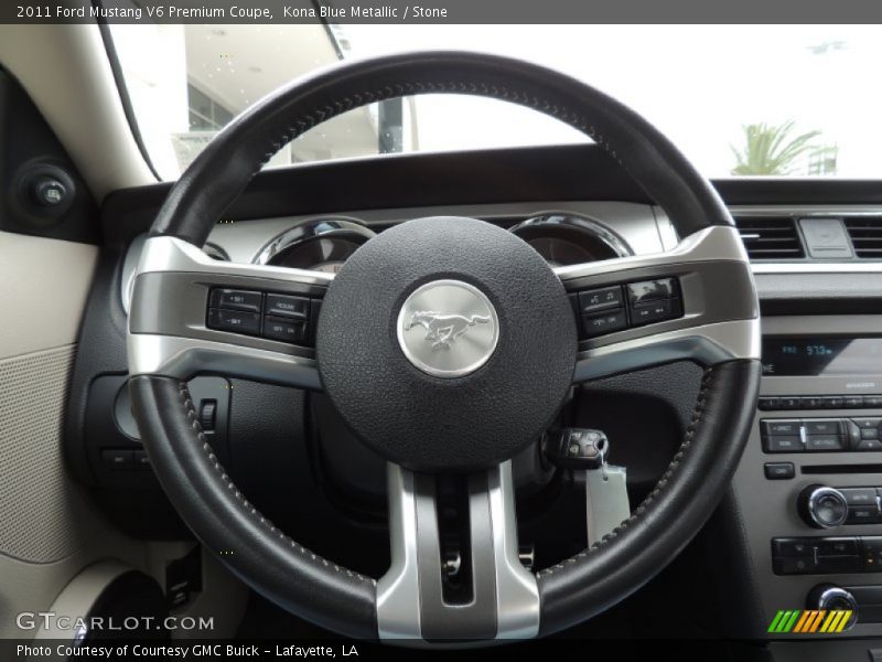 Kona Blue Metallic / Stone 2011 Ford Mustang V6 Premium Coupe