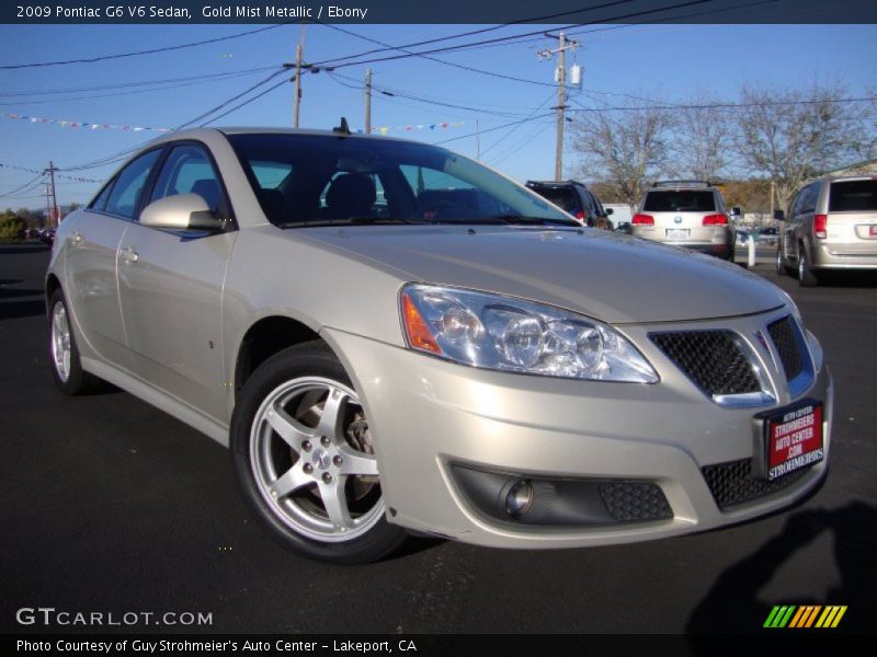 Gold Mist Metallic / Ebony 2009 Pontiac G6 V6 Sedan