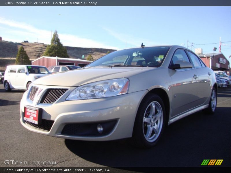 Gold Mist Metallic / Ebony 2009 Pontiac G6 V6 Sedan