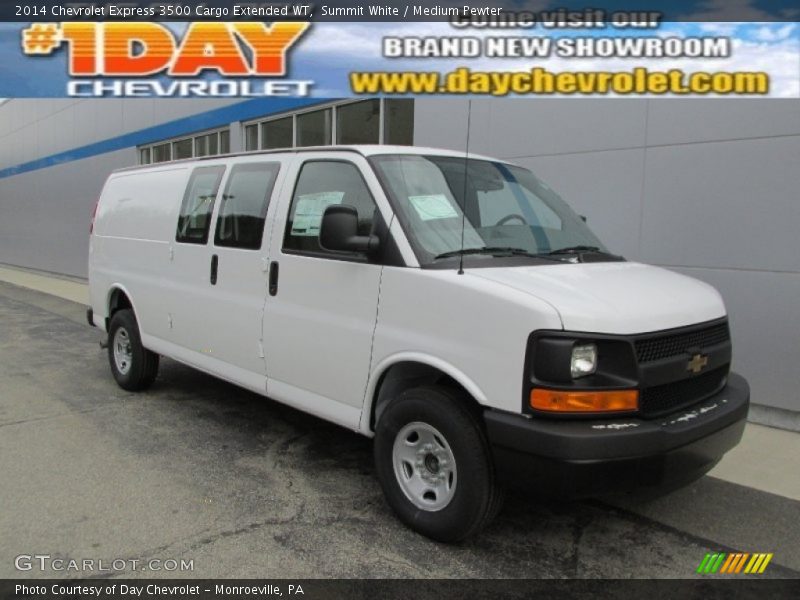 Summit White / Medium Pewter 2014 Chevrolet Express 3500 Cargo Extended WT