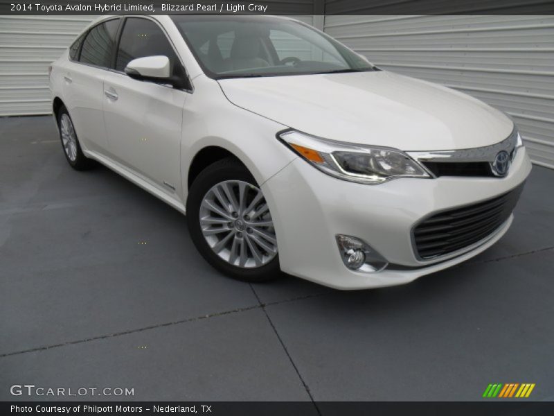 Blizzard Pearl / Light Gray 2014 Toyota Avalon Hybrid Limited