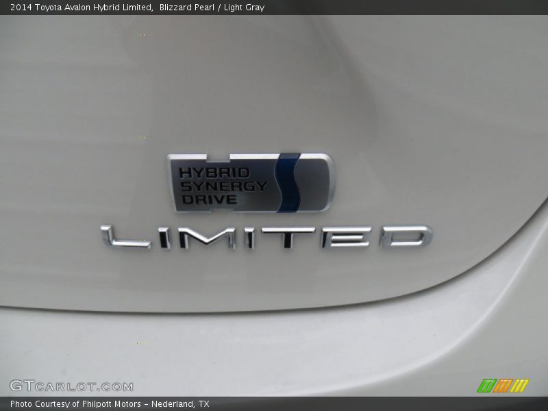 Blizzard Pearl / Light Gray 2014 Toyota Avalon Hybrid Limited