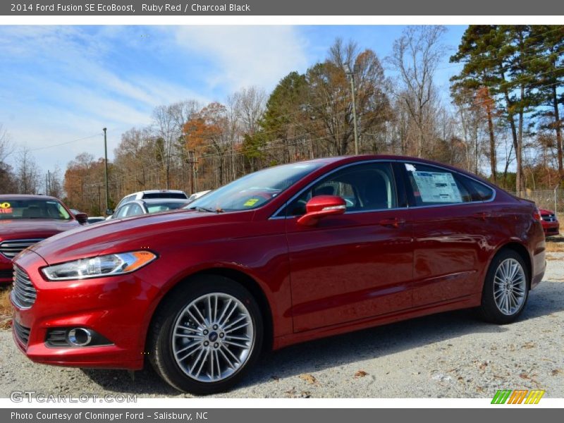 Ruby Red / Charcoal Black 2014 Ford Fusion SE EcoBoost