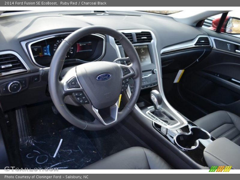 Ruby Red / Charcoal Black 2014 Ford Fusion SE EcoBoost