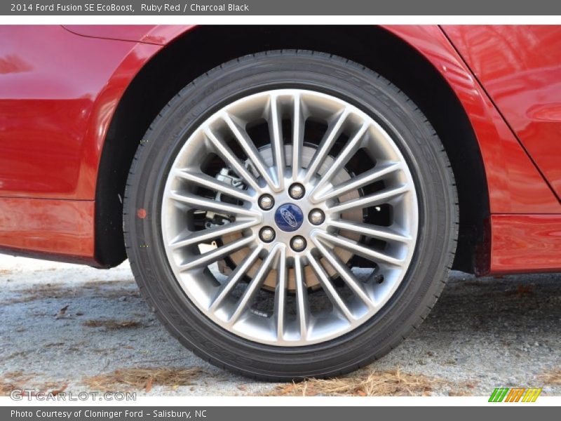 Ruby Red / Charcoal Black 2014 Ford Fusion SE EcoBoost