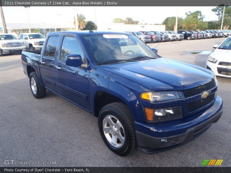 Aqua Blue Metallic / Ebony 2011 Chevrolet Colorado LT Crew Cab