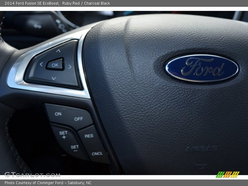 Ruby Red / Charcoal Black 2014 Ford Fusion SE EcoBoost