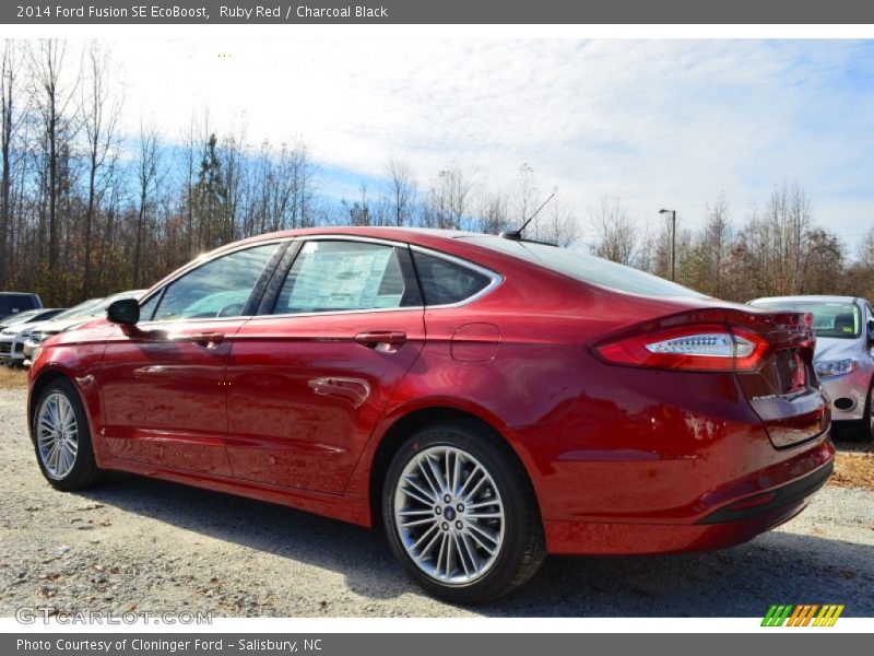 Ruby Red / Charcoal Black 2014 Ford Fusion SE EcoBoost