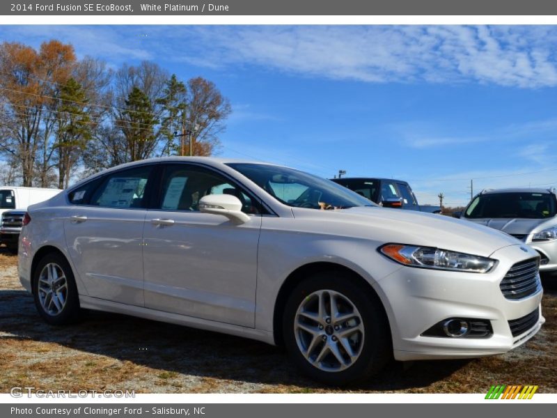 White Platinum / Dune 2014 Ford Fusion SE EcoBoost