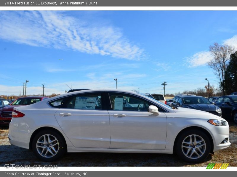 White Platinum / Dune 2014 Ford Fusion SE EcoBoost