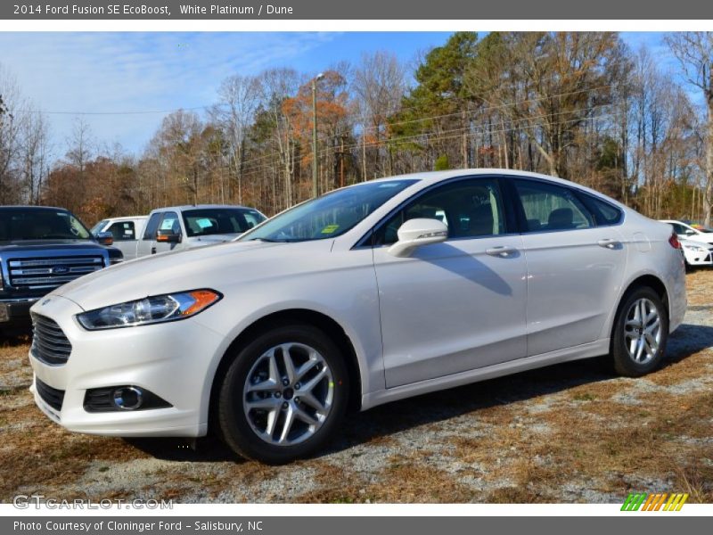 White Platinum / Dune 2014 Ford Fusion SE EcoBoost