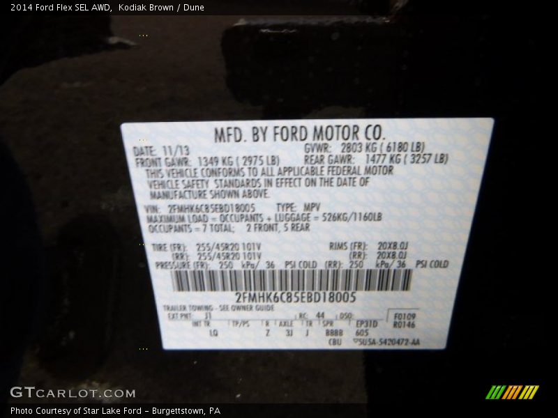 Kodiak Brown / Dune 2014 Ford Flex SEL AWD