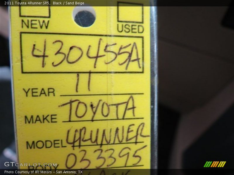 Black / Sand Beige 2011 Toyota 4Runner SR5
