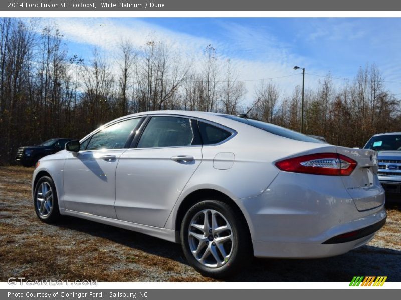 White Platinum / Dune 2014 Ford Fusion SE EcoBoost