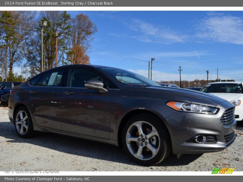 Sterling Gray / Charcoal Black 2014 Ford Fusion SE EcoBoost