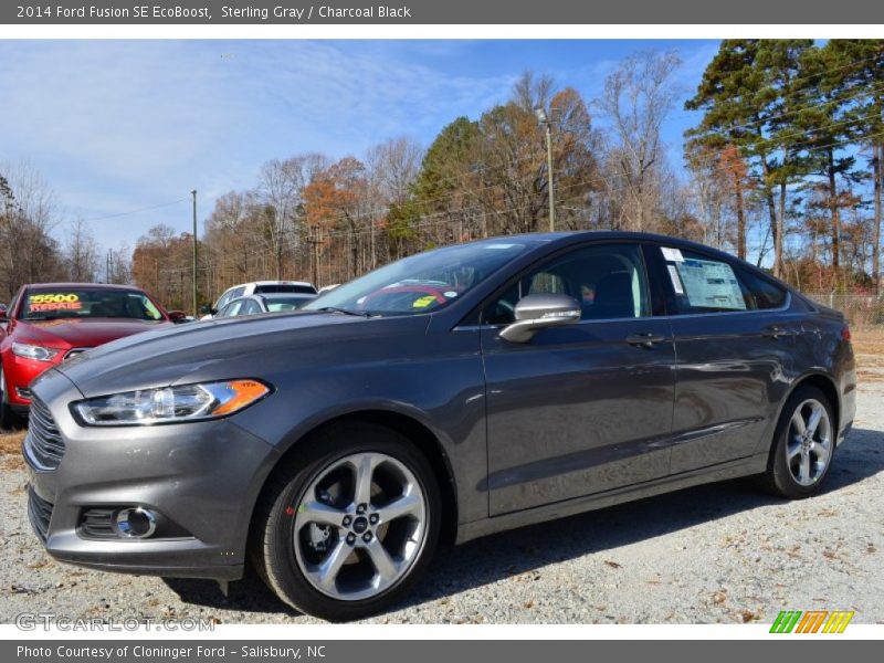 Sterling Gray / Charcoal Black 2014 Ford Fusion SE EcoBoost