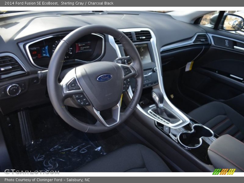 Sterling Gray / Charcoal Black 2014 Ford Fusion SE EcoBoost