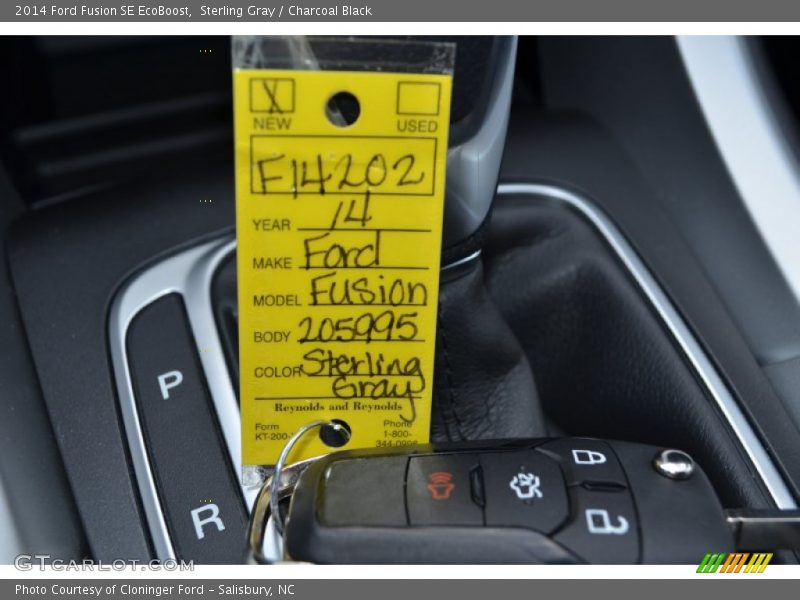 Sterling Gray / Charcoal Black 2014 Ford Fusion SE EcoBoost