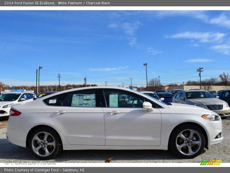 White Platinum / Charcoal Black 2014 Ford Fusion SE EcoBoost