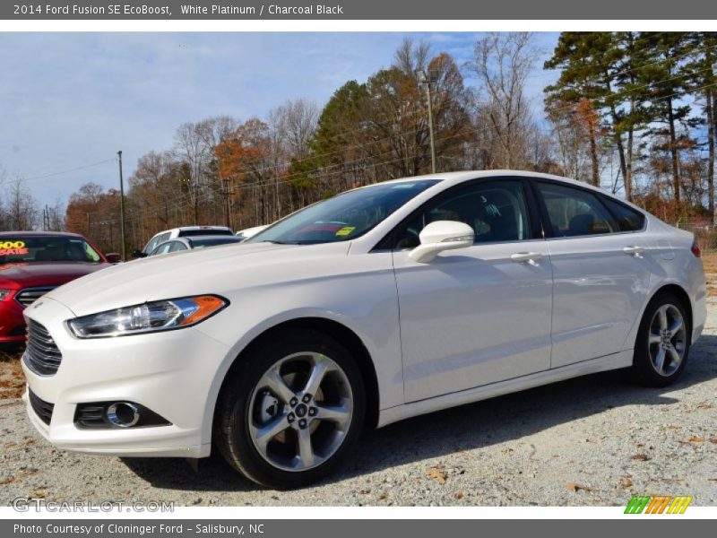 White Platinum / Charcoal Black 2014 Ford Fusion SE EcoBoost
