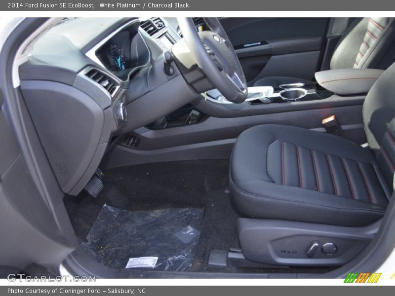 White Platinum / Charcoal Black 2014 Ford Fusion SE EcoBoost