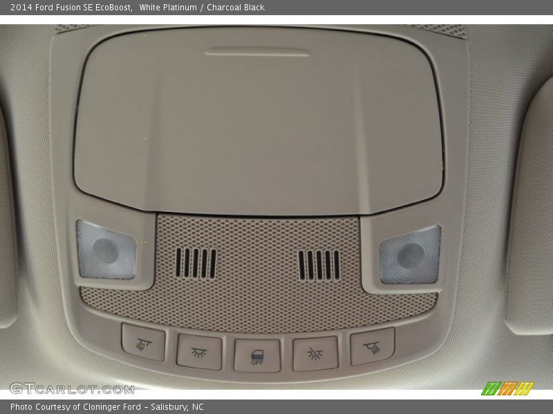 White Platinum / Charcoal Black 2014 Ford Fusion SE EcoBoost