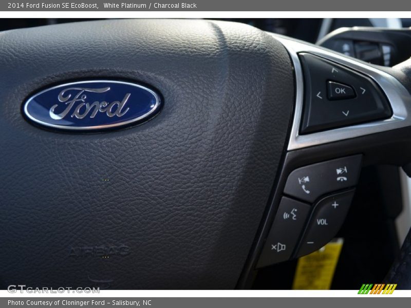 White Platinum / Charcoal Black 2014 Ford Fusion SE EcoBoost