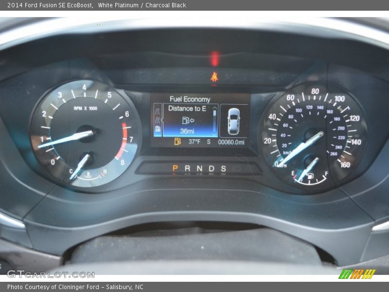 White Platinum / Charcoal Black 2014 Ford Fusion SE EcoBoost