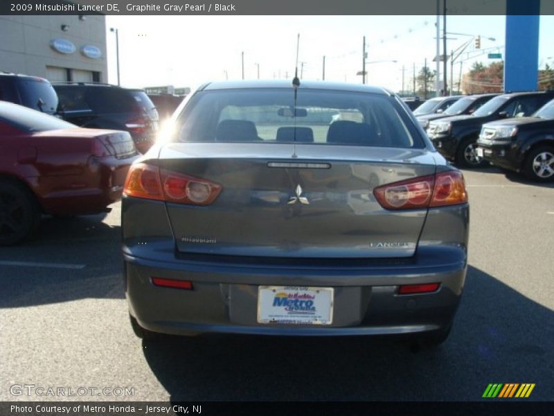 Graphite Gray Pearl / Black 2009 Mitsubishi Lancer DE