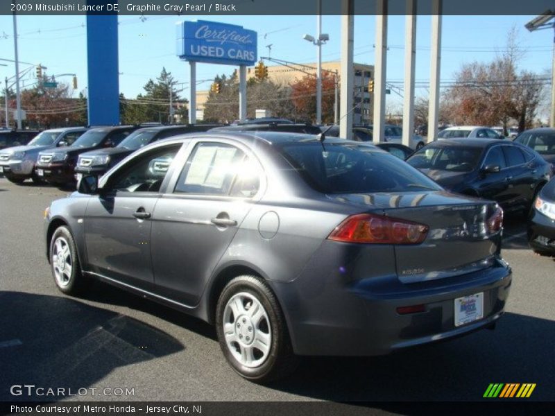 Graphite Gray Pearl / Black 2009 Mitsubishi Lancer DE