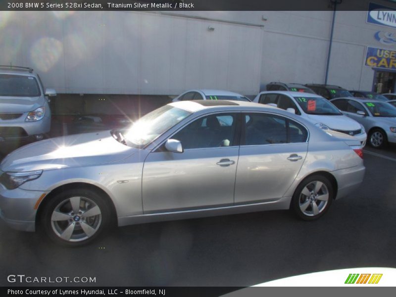 Titanium Silver Metallic / Black 2008 BMW 5 Series 528xi Sedan