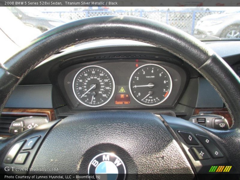 Titanium Silver Metallic / Black 2008 BMW 5 Series 528xi Sedan